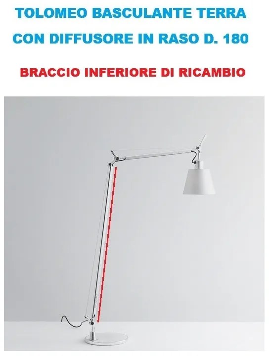 Artemide braccio inferiore con molla e cavo acciaio ricambio Tolomeo basculante terra