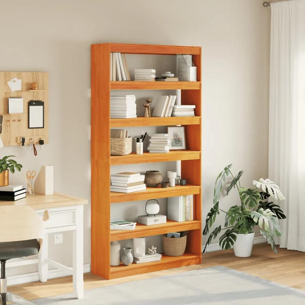 Libreria/divisorio 100x30x199,5 cm in legno massello di pino