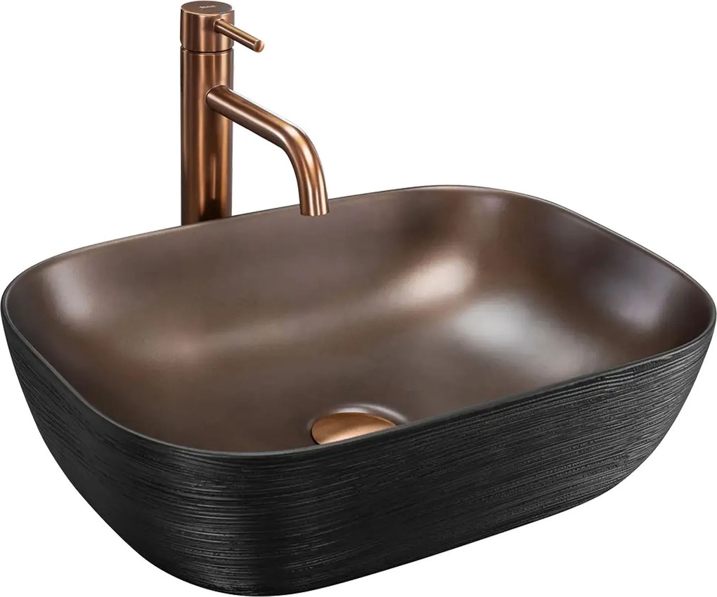 Lavabo da appoggio Rea Belinda COPPER BRUSH / Black