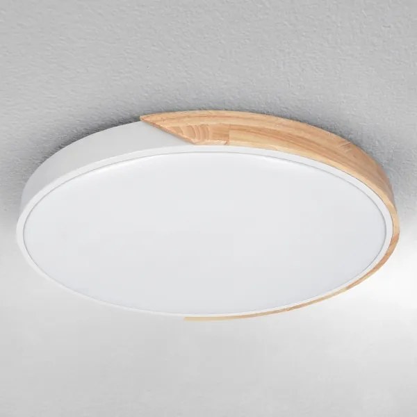 Brilagi - Plafoniera LED dimmerabile PILANA LED/60W/230V rovere/bianco Ø 60 cm + telecomando