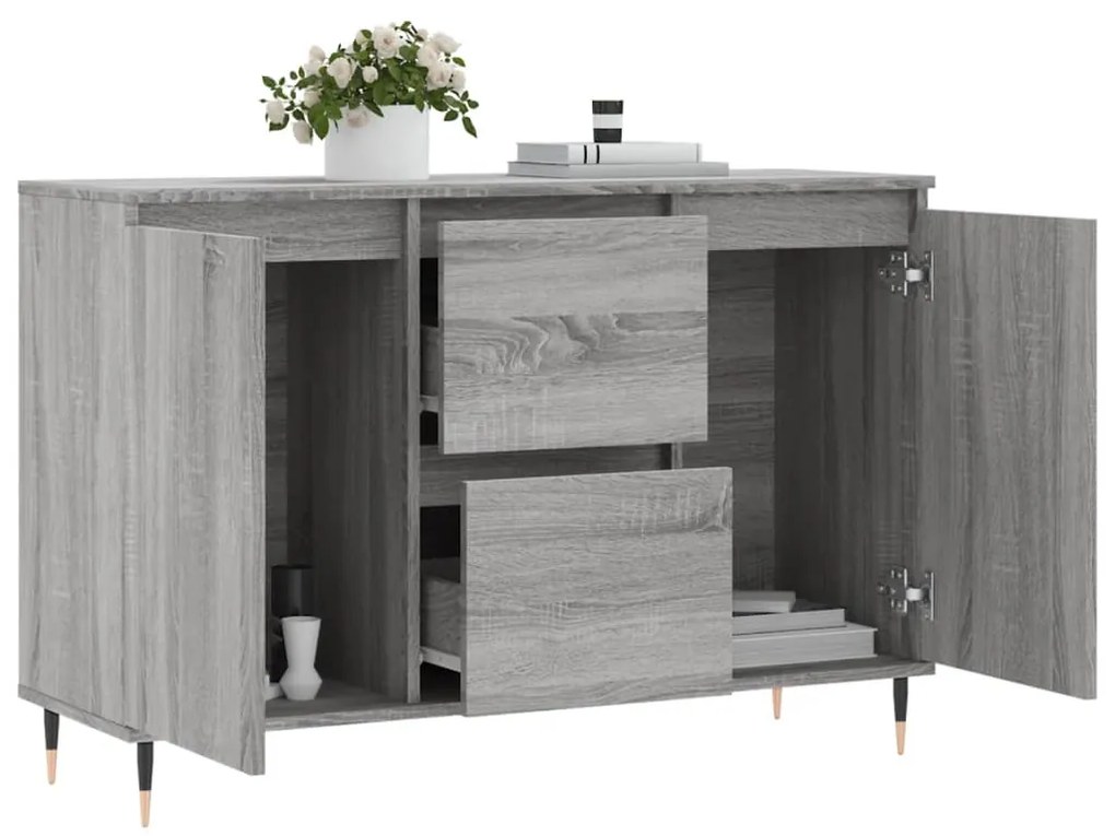 Credenza grigio sonoma 104x35x70 cm in legno multistrato