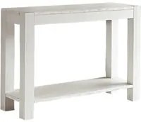 Tavolo consolle in legno di abete laccato bianco 105x35x75