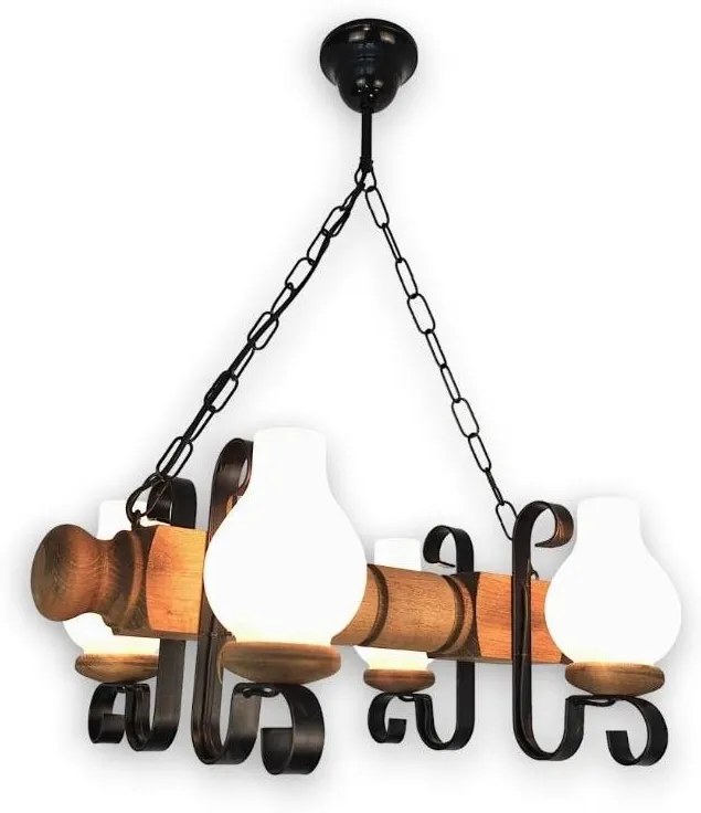 Brilagi - Lampadario a sospensione con catena RUSTIC 4xE14/40W/230V faggio