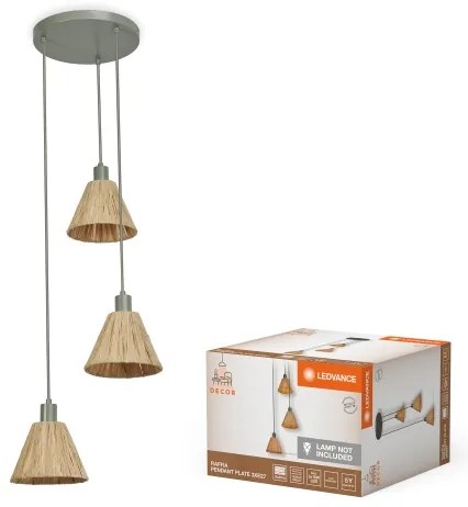 Ledvance - Lampadario a sospensione con filo DECOR RAFFIA 3xE27/15W/230V bastone di rafia