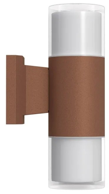 Applique Cilindrica Bidirezionale Corten, IP54 con 2 basi GU10 Base GU10