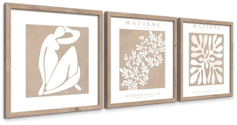 Set di dipinti 3 pz 30x30 cm Matisse – Styler
