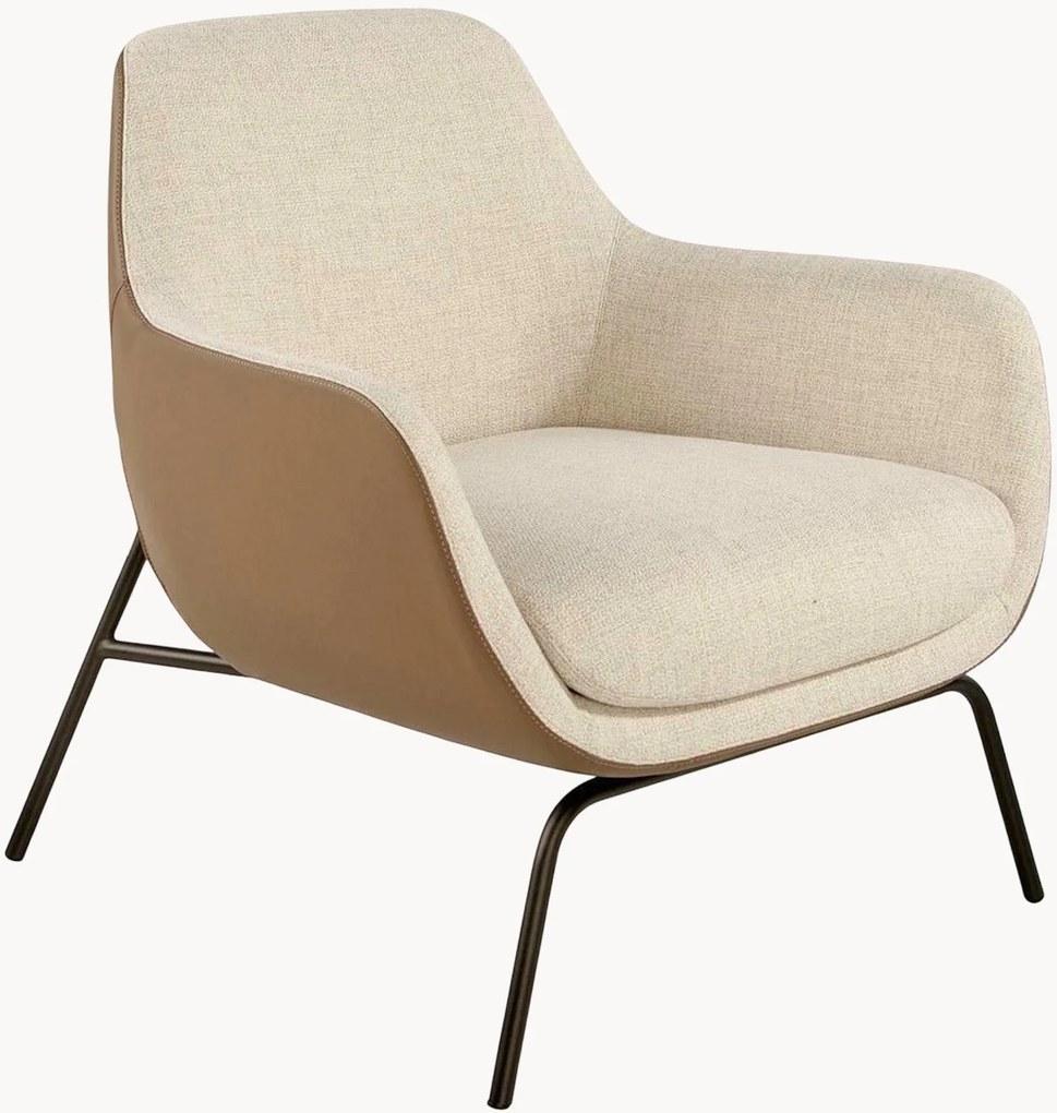 Poltrona imbottita con retro in ecopelle Eris