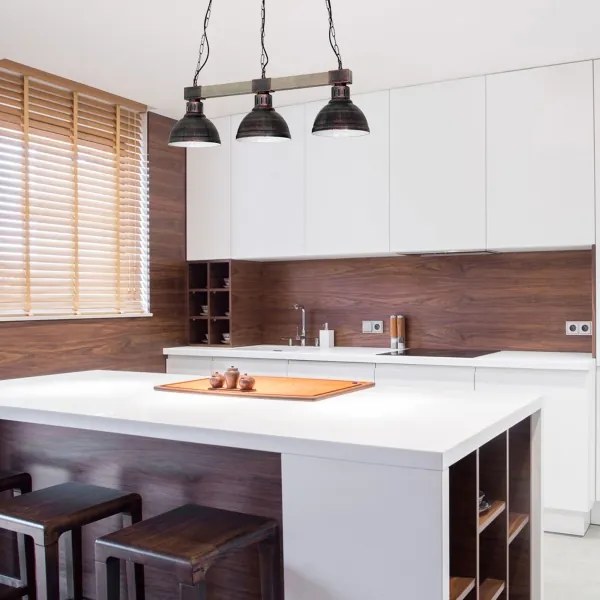 Lampadario a sospensione con catena HAKON 3xE27/60W/230V patina