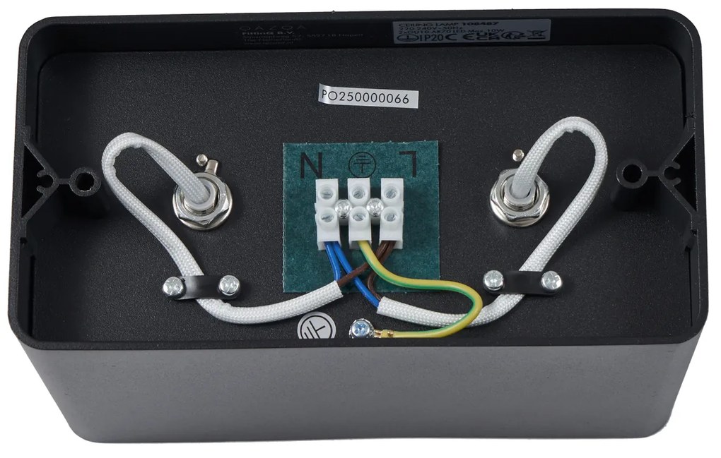 Faretto di design da superficie nero GU10 70mm 2-luci orientabile e inclinabile - Vox