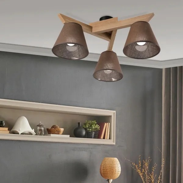 Brilagi - LED  Lampadario a plafone ANTHONY 3xE14/40W/230V quercia/marrone