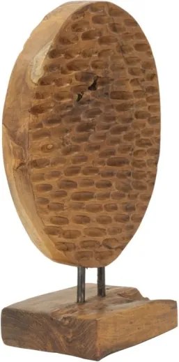 Scultura Coin In Teak Riciclato Cm 30X15,5X40 (Pezzi Unici - Non Rip. In Serie)