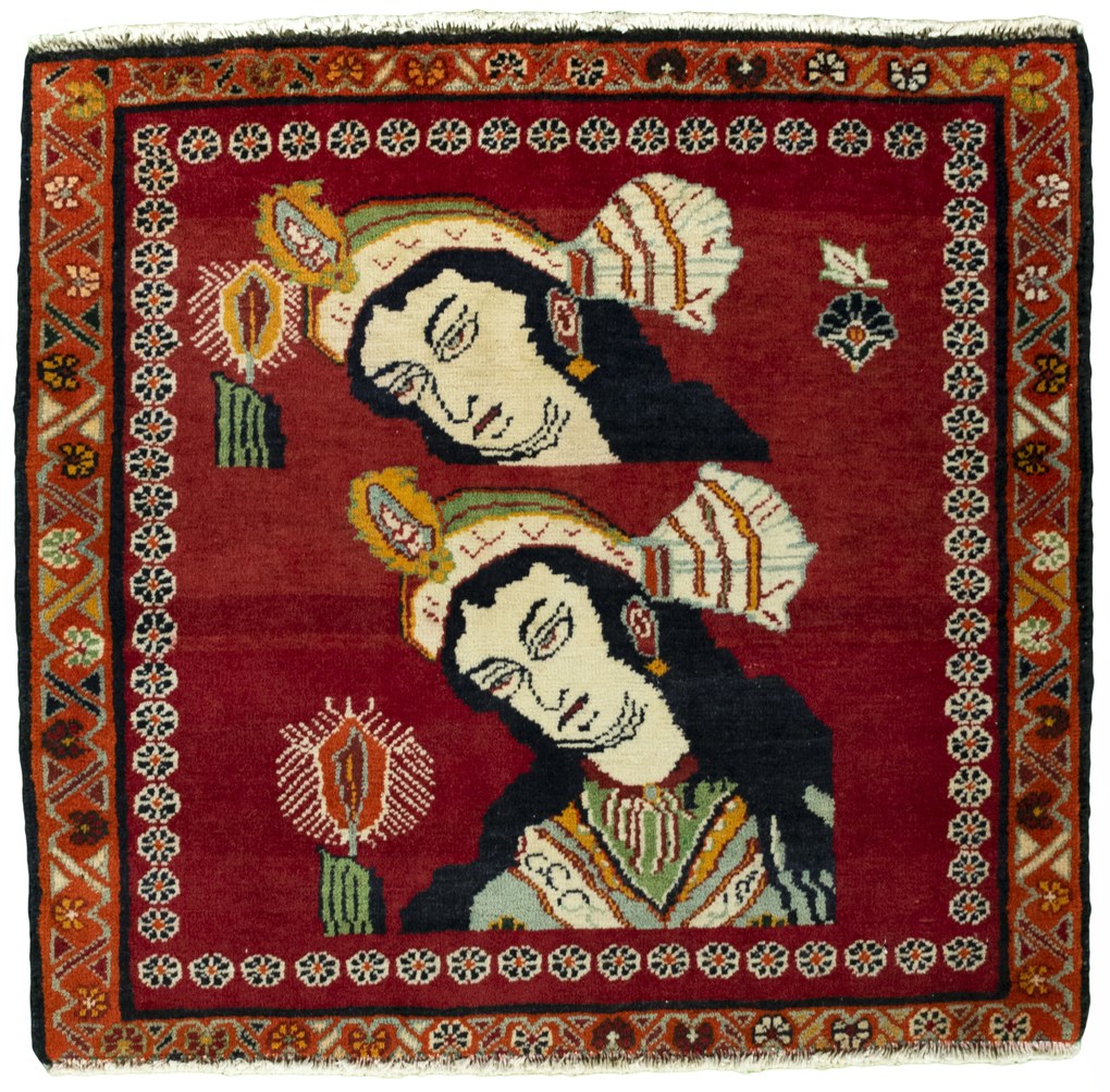 Shiraz Tappeto persiano 70x60 Rosso (Iran) Annodato A Mano