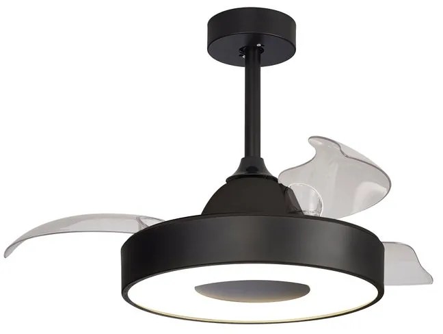 Ventilatore da soffitto Coin trasparente, Ø 43 cm, CCT, dimmerabile, MANTRA IP20