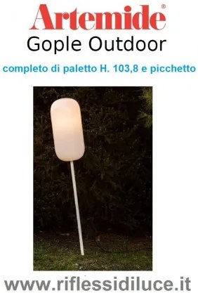 Artemide gople outdoor corpo lampada completo di paletto H. 103,8 e picchetto