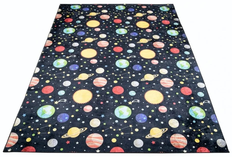 Tappeto per bambini con il motivo dei pianeti e delle stelle Larghezza: 120 cm | Lunghezza: 170 cm