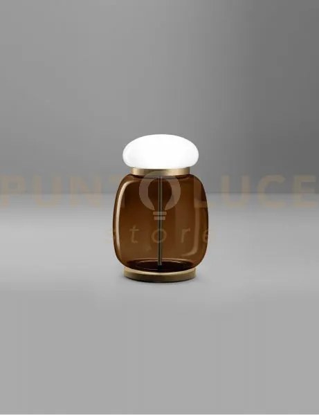 Faro lampada da tavolo g terra bruciata bianco montatura ottone ver...