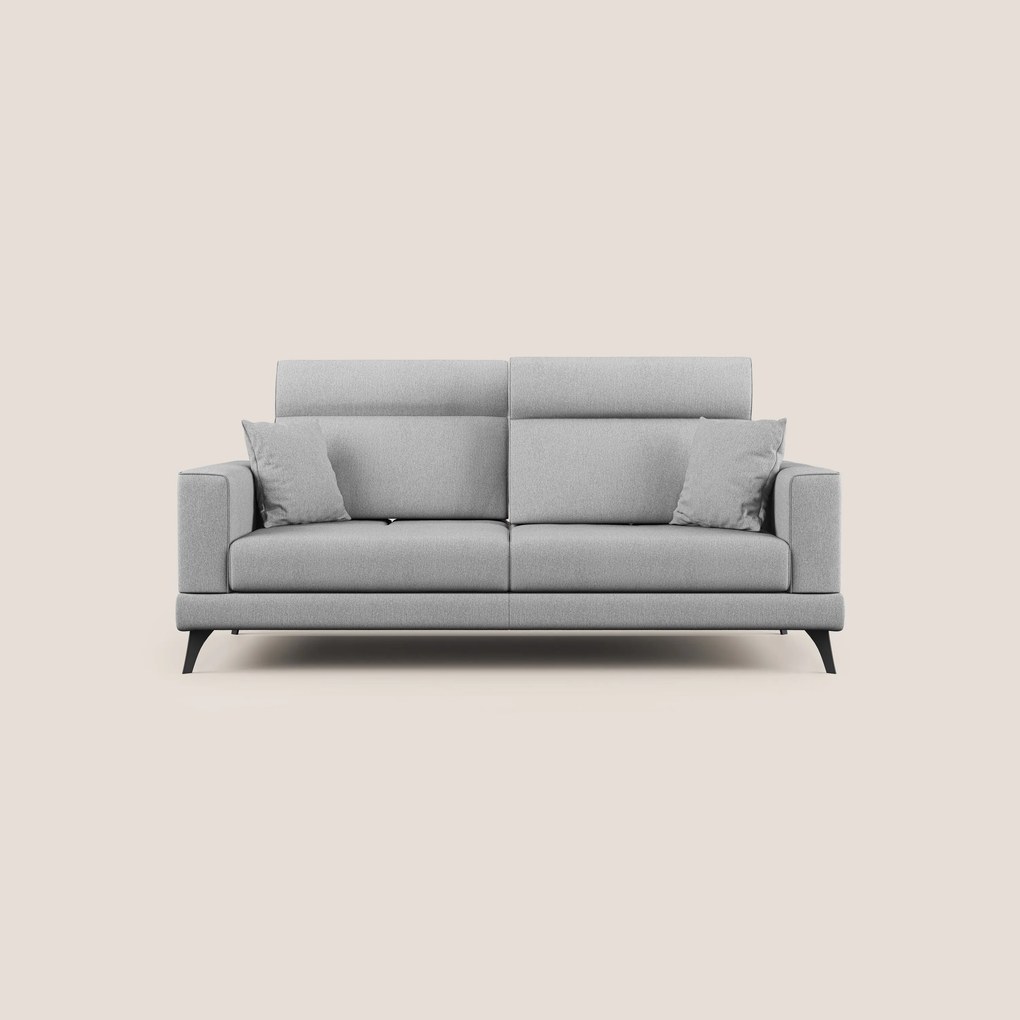 Slide Divano con schienali traslanti e poggiatesta in tessuto smacchiabile T05 grigio