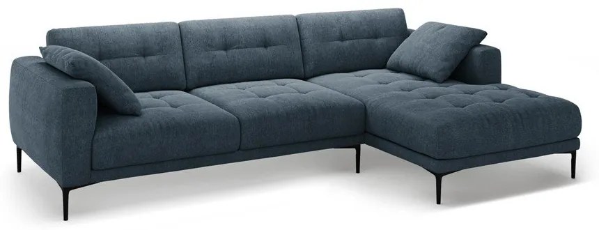 Divano angolare blu scuro (con penisola a destra/con chaise lounge) Bemy – Micadoni