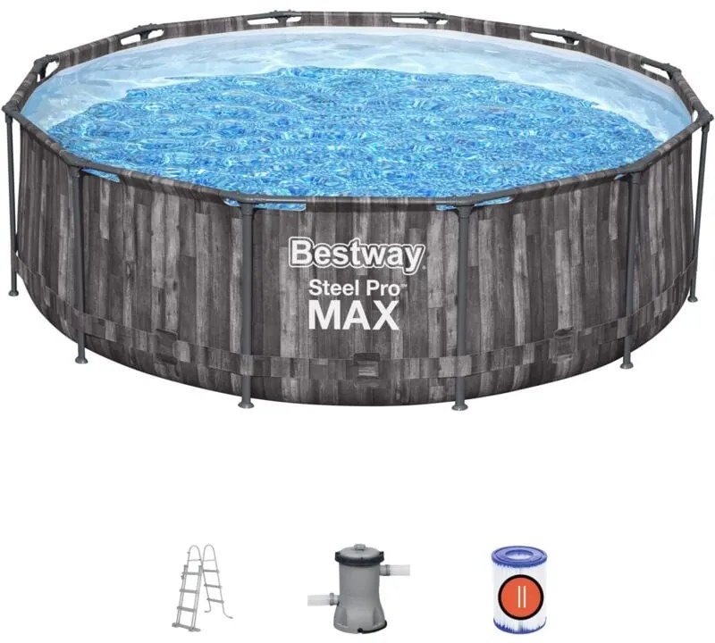 Piscina tonda 366xH100 fuori terra steel pro max Bestway 5614X + pompa e scaletta