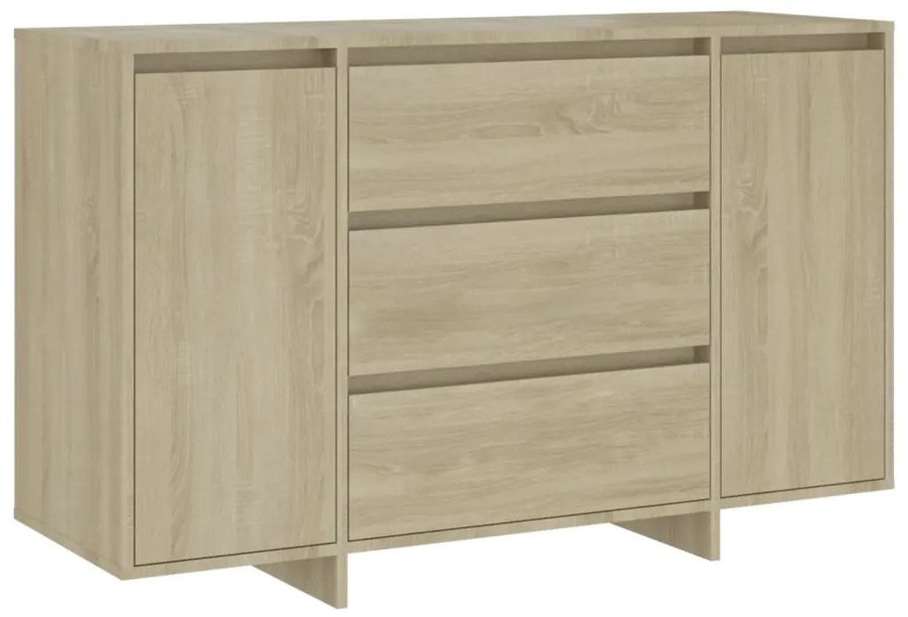 Credenza con 3 cassetti rovere sonoma 120x41x75cm in truciolato