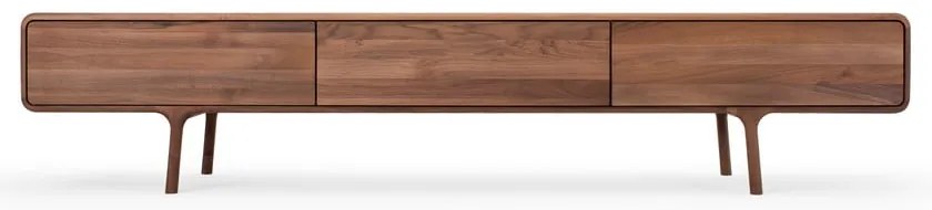 Mobile TV marrone in noce massiccio 220x45x45 cm Fawn – Gazzda