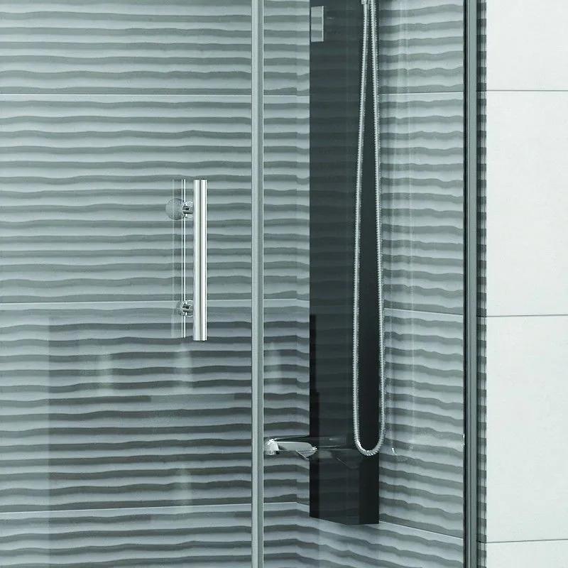 Kamalu - porta doccia battente 100cm con 2 laterali fissi kpx6000