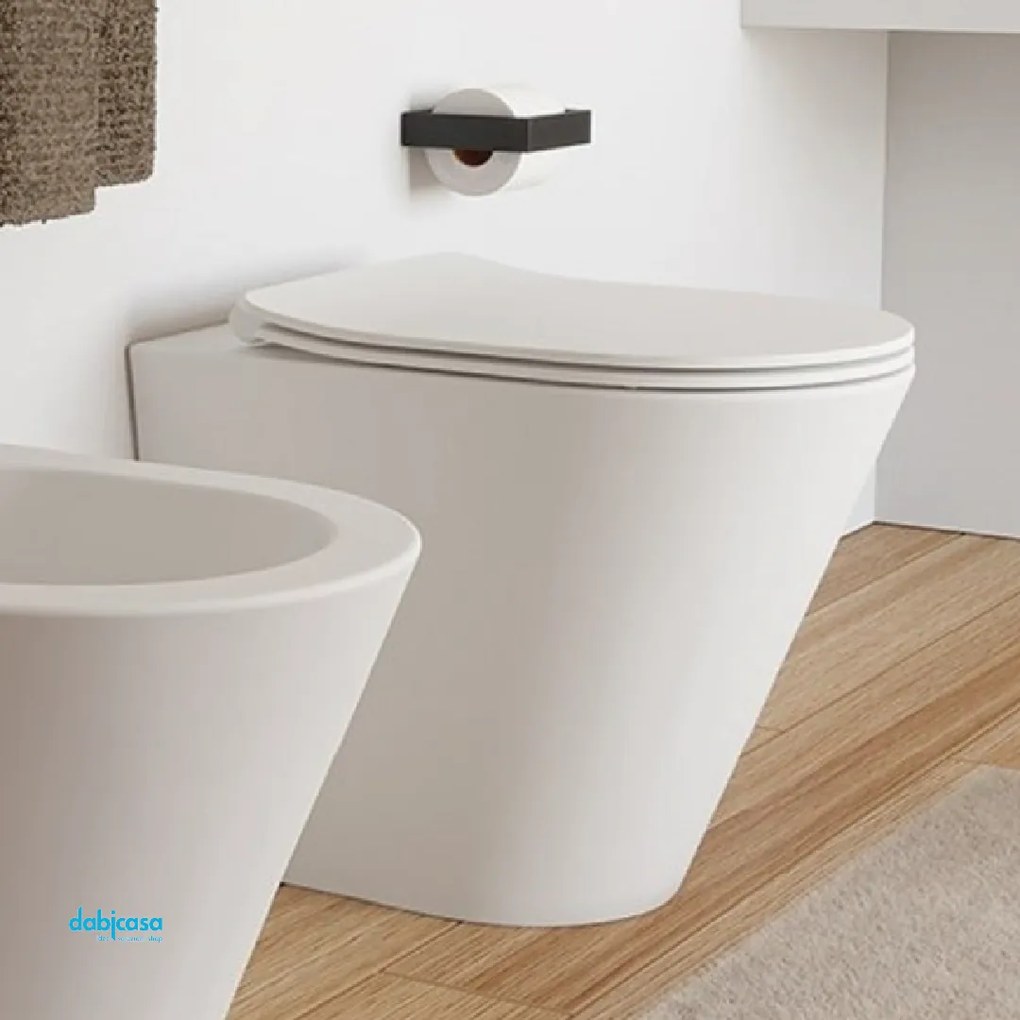 Ceramica Cielo "Mare" Wc Rimless S/Brida Da Terra C/Scarico a Parete In Ceramica Finitura Bianco Lucido