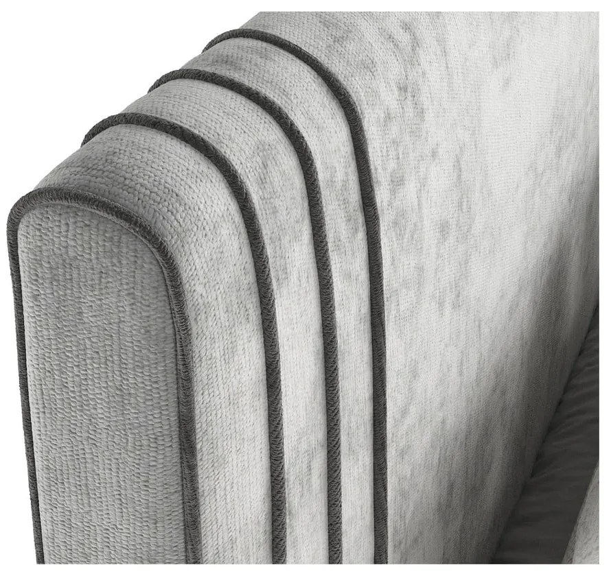 Letto matrimoniale imbottito grigio con contenitore 160x200 cm Musca - Maison de Rêve