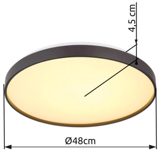 Globo 41262-24 - Plafoniera LED ECLYPSE LED/24W/230V diametro 48 cm antracite