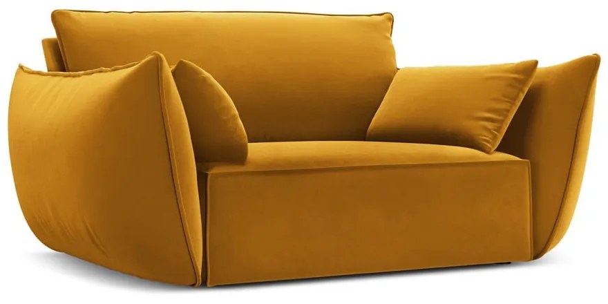 Poltrona color senape con rivestimento in velluto Vanda – Mazzini Sofas