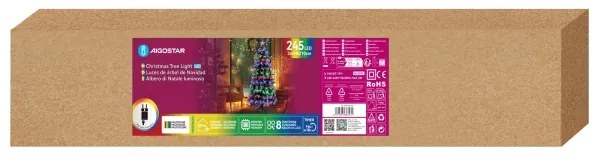 Aigostar - Albero di Natale LED RGBY da esterno 245 LED/6W/230V/8 funzioni 210 cm IP44