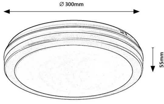 Rabalux 77035 - Plafoniera da bagno a LED INDRE LED/28W/230V IP54 nera