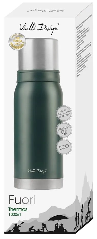 Tazza termica da viaggio verde Fuori, 1 l - Vialli Design