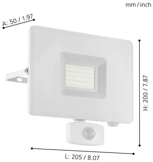 Eglo 33159 - Proiettore di luce a LED con sensore FAEDO 3 LED/50W/230V