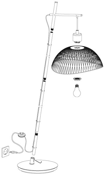 Eglo 43307 - Lampada da terra POMPEYA 1xE27/60W/230V
