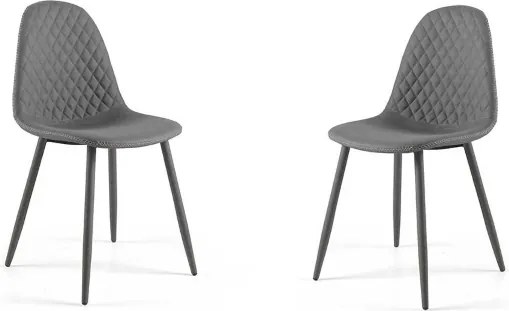 Sedia sala da pranzo ecopelle Grigio - SOFT 2 sedie