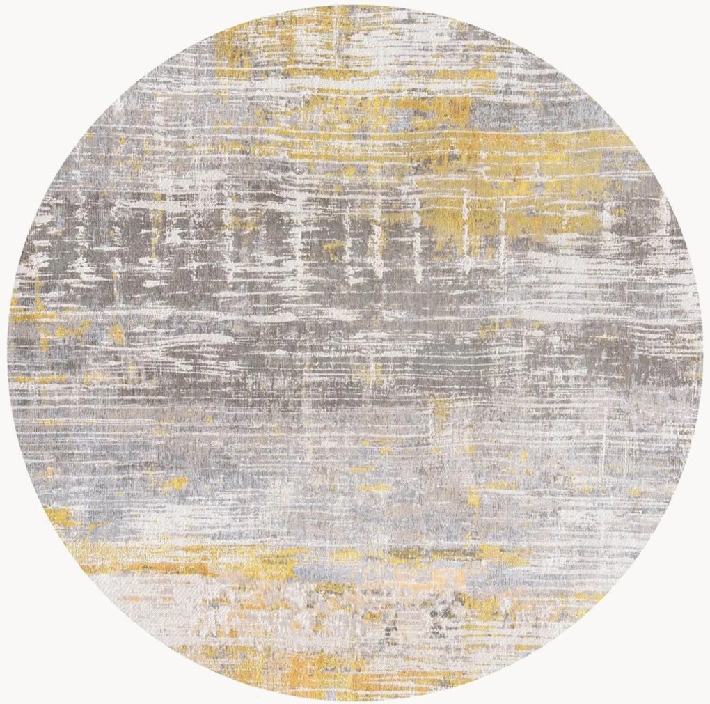Tappeto rotondo jacquard da interno-esterno Streaks
