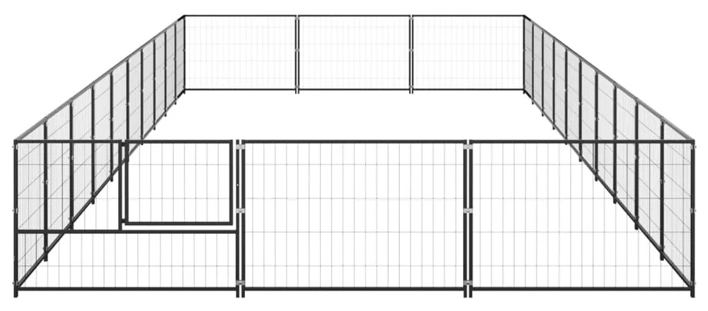 Gabbia per cani nera 30 m² in acciaio