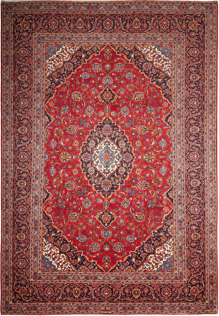 Kashan Tappeto persiano 250 x 360 Blu (Iran) Annodato A Mano
