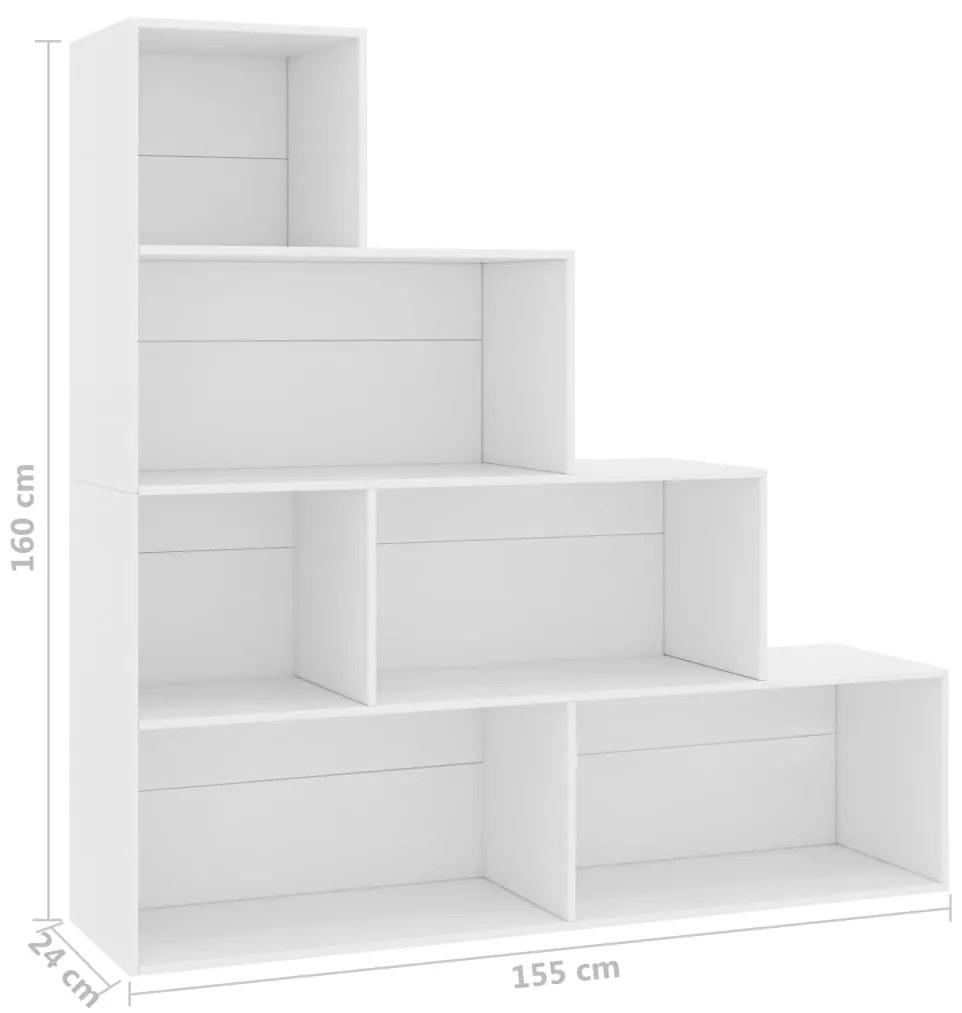 Libreria/Divisorio Bianco 155x24x160 cm in Legno Multistrato