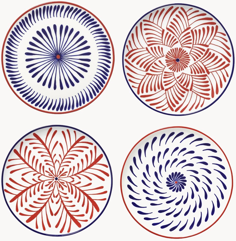 Set di 4 piatti piani fatti a mano Bazaar