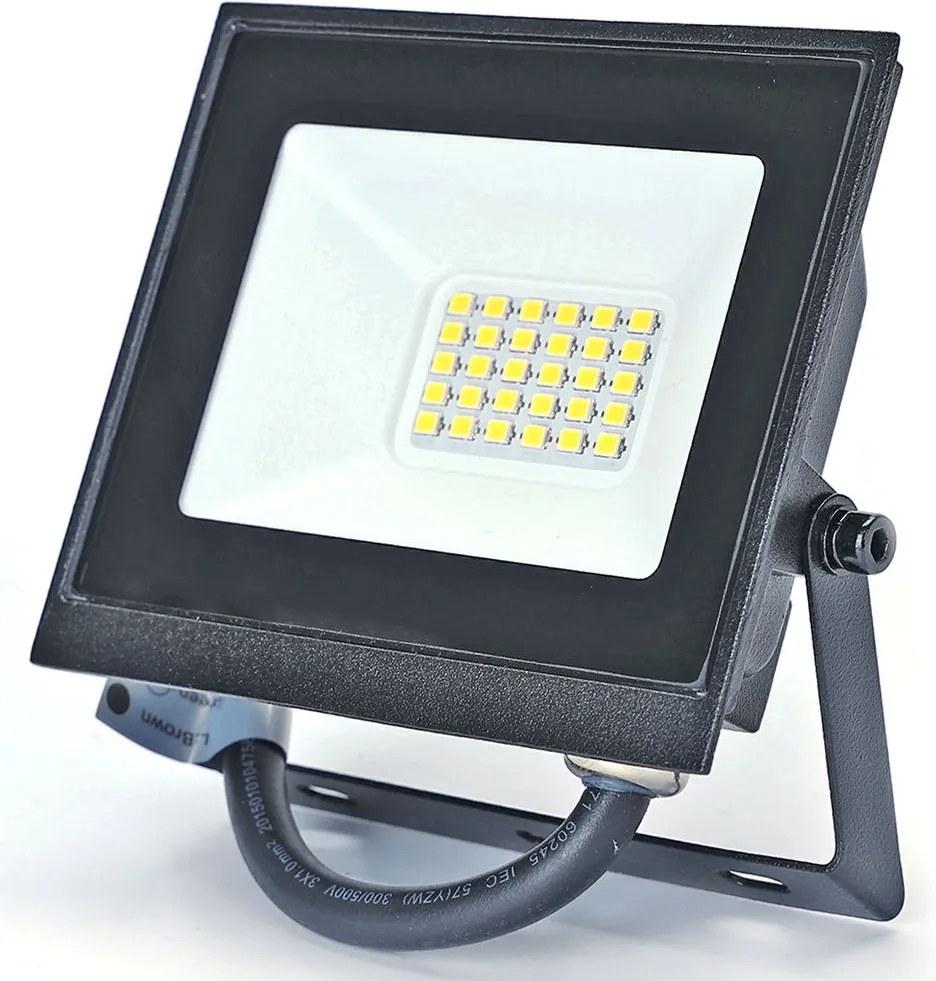 Faro proiettore Led Slim 20W Nero da esterno IP65 Bianco neutro 4000K Aigostar
