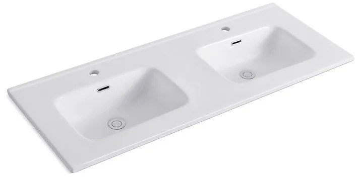 Kamalu - Lavabo incasso 121 cm a doppia vasca | Litos-K7012D