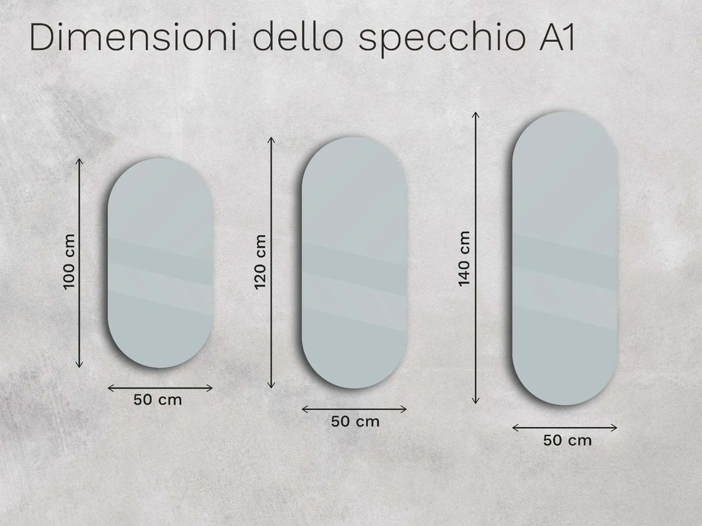 Specchio ovale con illuminazione a LED A1