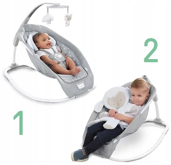 Ingenuity - Altalena per bambini con melodia CUDDLE LAMB 3xLR14