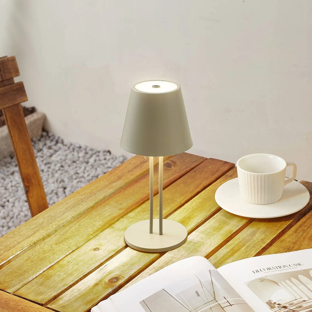 Lindby Lampada da tavolo ricaricabile a LED Janea TWIN, verde, metallo Lindby, dimmerabile, Verde, Metallo, Moderno