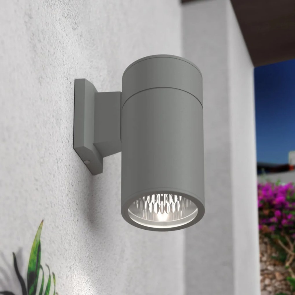 Applique Cilindrica Monodirezionale XL IP54 Base E27 - Grigia