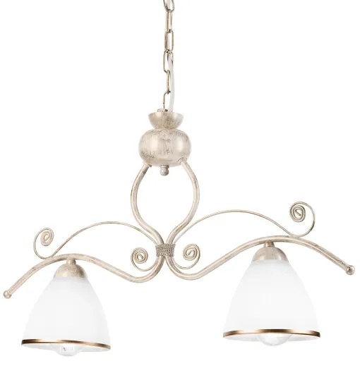 Lampadario a sospensione con catena RETRO 2xE27/60W/230V oro/patina