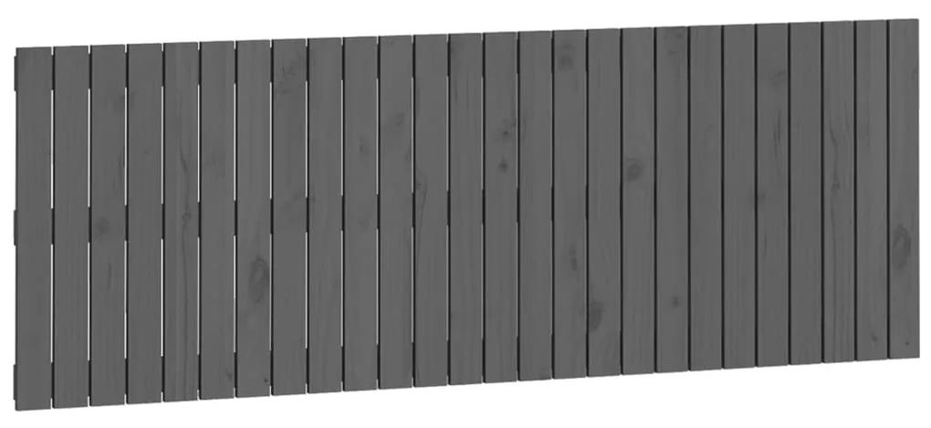 Testiera da parete grigia 166x3x60 cm in legno massello di pino