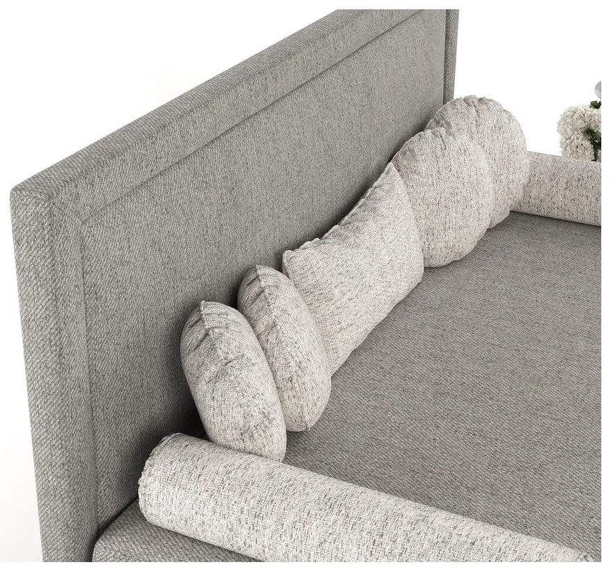 Letto singolo imbottito grigio 100x200 cm Scala - Maison de Rêve